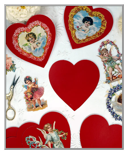 Valentine Shop Red Heart Cutouts Cardstock Valentine Hearts D Blumchen