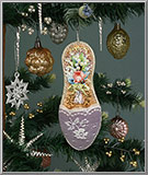 Lavender and Old Lace Victorian Slipper Christmas ornament from the Blumchen atelier