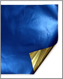 vintage blue and gold double sided metallic foil paper from Germany