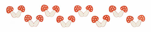 1950's mini mushrooms die-cuts
