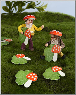 1960's Mushroom and Clover paper die-cuts, made in West Germany