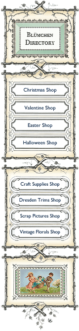 Blumchen Shops navigation links panel
