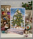 'Christmas Tree Angels' Advent calendar Christmas card