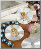 Vintage Cherubic Angel spun glass ornaments