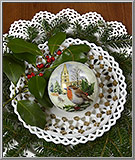 Winter Robin paper mache ornament ball box