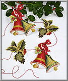 Christmas Bells and Holly Garland Mamelok England