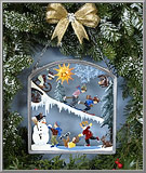 Wintertime Fun Art Pewter window decoration