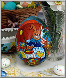 Vintage Frau Hase paper mache Easter egg
