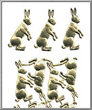 Easter Bunny Rabbit - Gold Dresden Foil Paper Die-Cut Trims from Germany