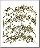 Myrtle Branch Flower Sprays - Gold Dresden Foil Paper Die-Cut Trims from Germany