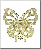 Large Fanciful Butterfly - Gold Dresden die-cut ornament from Germany