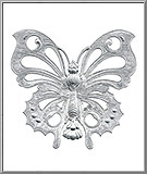 Large Fanciful Butterfly - Silver Dresden die-cut ornament from Germany