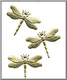 Flying Dragonflies - Gold Dresden Foil Paper Die-Cut Trims from Germany