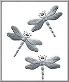 Flying Dragonflies - Silver Dresden Foil Paper Die-Cut Trims from Germany