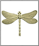 Large Flying Dragonfly - Gold Dresden Foil Paper Die-Cut Trims from Germany