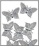 Filigree Butterflies - Silver Dresden Foil Paper Die-Cut Trims from Germany