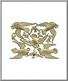Flock of Flying Doves - Gold Dresden Foil Paper Die-Cut Trims from Germany