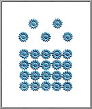Marguerite Daisies - Blue Dresden Foil Paper Die-Cut Trims from Germany