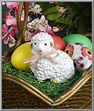 Loving Easter Lamb plaster figurine from Poland
