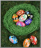Folk Art Florals Pisanka wood eggs from Poland