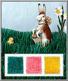 Art Tissue Grass Mats in green, pink and yellow