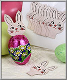 1950s Pink Easter Bunny Faces Diecuts, made in the USA