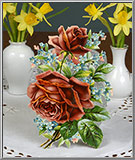 Antique Red Roses Scrap Bouquet England