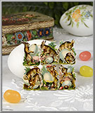 Antique Easter Rabbits and Eggs Mini Scraps Germany