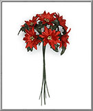 Red Poinsettia Bouquet velvet flowers