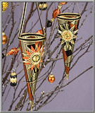 Art Deco Halloween Cornucopias ornament set