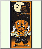 Vintage Pumpkin Man Halloween Door Cover
