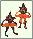 Tango Witch and Cat Dancers Halloween decorations