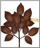 October Rose Leaf Spray, vintage brown fabric leaves from Germany