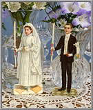 First Communion Boy and Girl large antique scraps