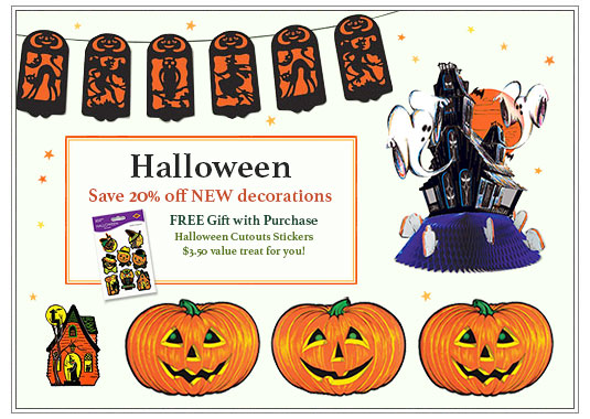 Halloween Decorations Sale and FREE Stickers Gift with Purchase