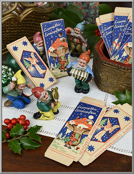 Vintage 1930's German 'Lametta Eiszapfen' Christmas tinsel icicle boxes