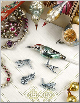 Silver Bird Leg Clips for Christmas ornament repair from Germany