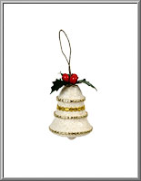 'Winter Holly Snow Bell' spun cotton Christmas ornament