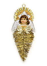 'Golden Angel' Lametta tinsel icicle ornament