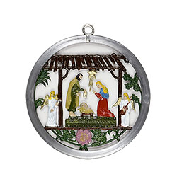 Vintage Christmas Nativity Rondelle Window Decoration made in Germany by Babette Schweizer