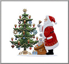 Santa's Here! Pewter Christmas Decoration from Germany