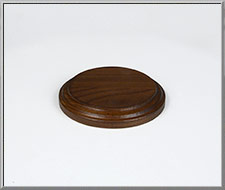 Turned walnut wood base, made in USA in 1980's