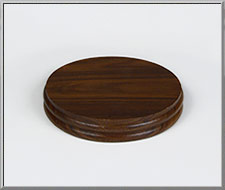 Turned walnut wood base, made in USA in 1980's