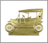 Vintage Model T Ford Dresden die-cut made in Western Germany