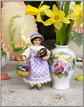 'Dottie's Easter Sunday Sweet' cotton batting ornament from the Blumchen Atelier