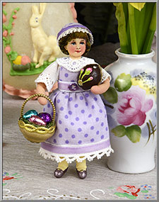 Old-time Easter cotton batting girl ornament from D. Blumchen