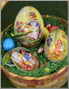 'Easter Memories' Paper Mache Easter Egg Boxes from the Czech Republic