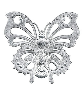 Large Fanciful Butterfly - Silver Dresden ornament from Germany