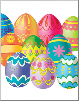 Easter Egg Cutouts, Set of 10 made in USA