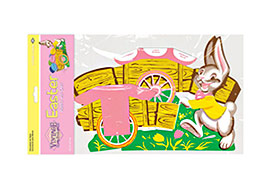 Easter Bunny with Cart Vintage 1957 design 